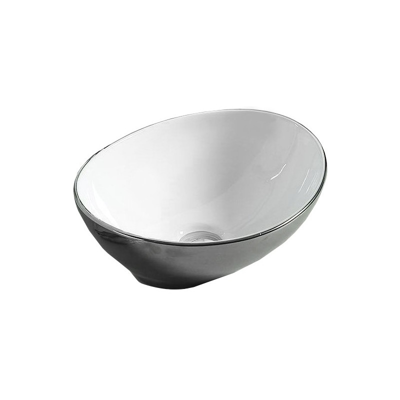 Mexen Elza bovenbouw wastafel 40 x 33 cm, zilver/wit - 21014079