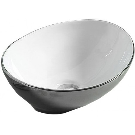 Mexen Elza bovenbouw wastafel 40 x 33 cm, zilver/wit - 21014079