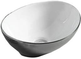 Mexen Elza countertop basin 40 x 33 cm, silver/white - 21014079