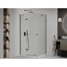 Mexen Roma hinged shower cabin 80 x 120 cm, transparent, black + Flat tray, white - 854-080-120-70-00-4010B