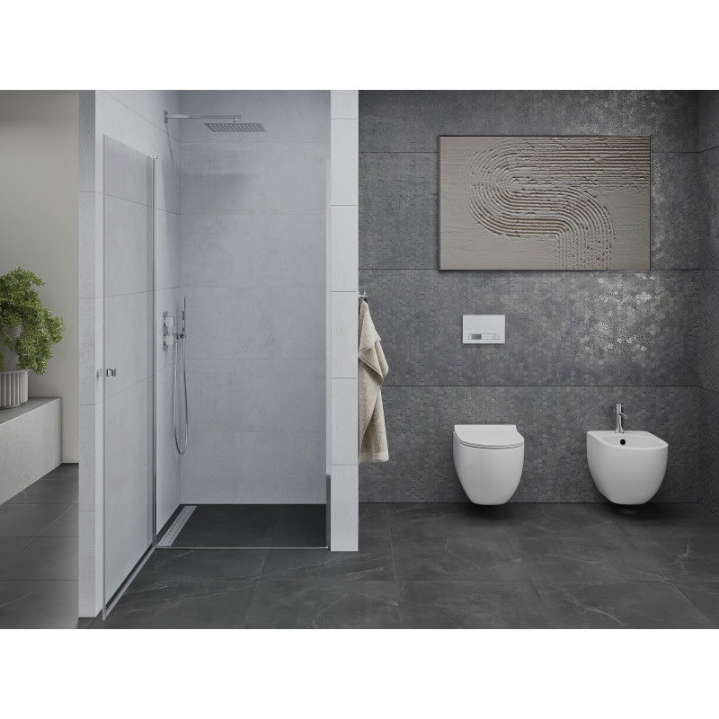 Mexen Pretoria porta doccia a battente 65 cm, trasparente, cromo - 852-065-000-01-00