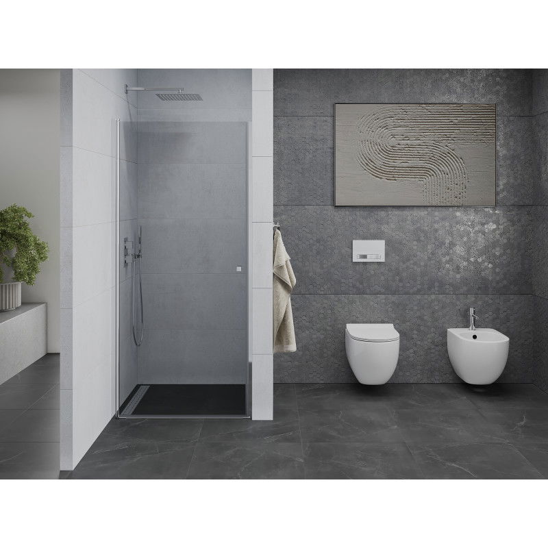 Mexen Pretoria openslaande douchedeur 75 cm, transparant, chroom - 852-075-000-01-00