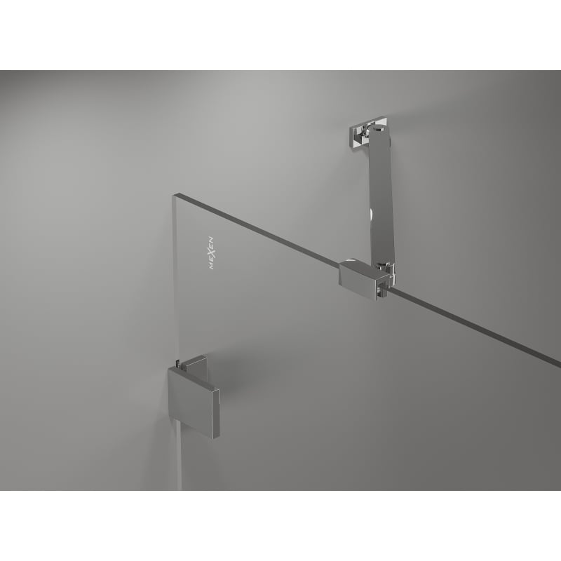Mexen Lunar Duo vasak rippt dušikabiin 115 x 70 cm, läbipaistev, kroom - 834-115L-070P-01-00