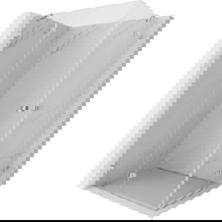 Mexen Lunar Duo cabina doccia a battente sinistra 115 x 95 cm, trasparente, cromo - 834-115L-095P-01-00