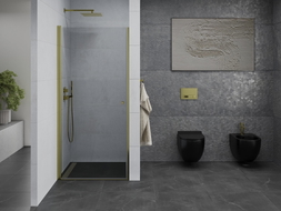 Mexen Pretoria hinged shower door 80 cm, transparent, gold - 852-080-000-50-00