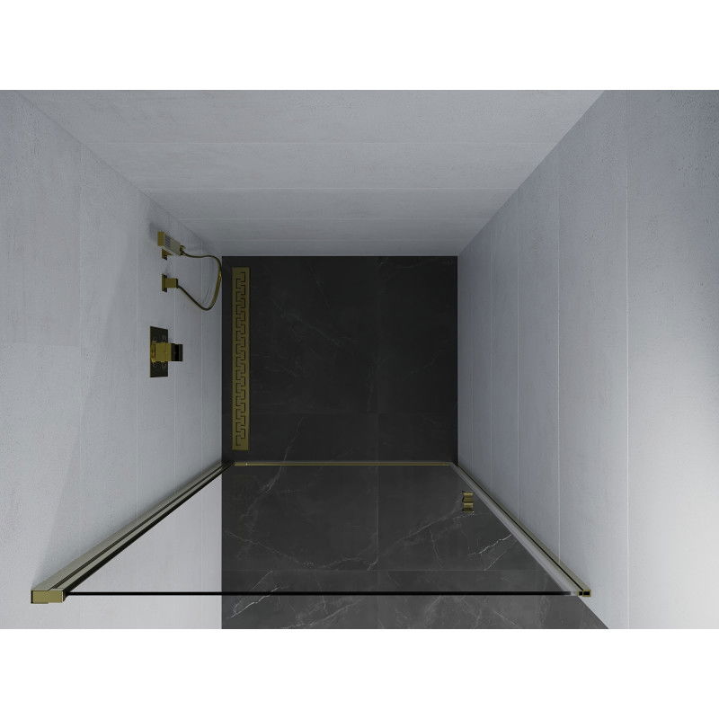 Mexen Pretoria puertas de ducha abatibles 80 cm, transparentes, doradas - 852-080-000-50-00