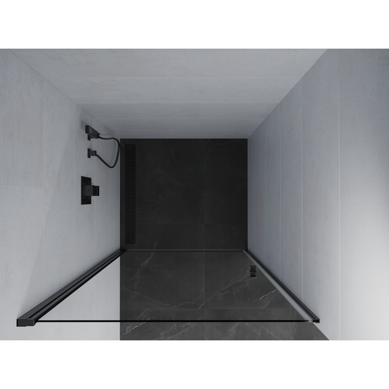 Mexen Pretoria porte de douche battante 70 cm, transparent, noir - 852-070-000-70-00