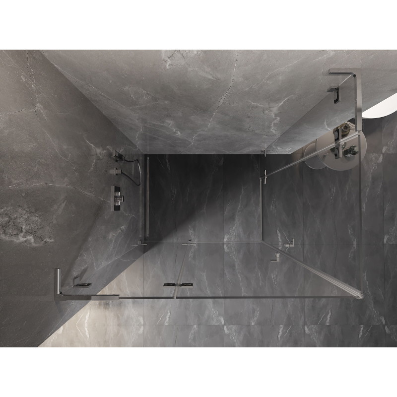 Mexen Lunar L Duo leva nagibna pršna kabina 105 x 80 cm, prozorna, krom - 834L-105L-080P-01-00