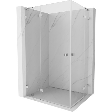 Mexen Lunar L Duo leva nagibna pršna kabina 105 x 80 cm, prozorna, krom - 834L-105L-080P-01-00