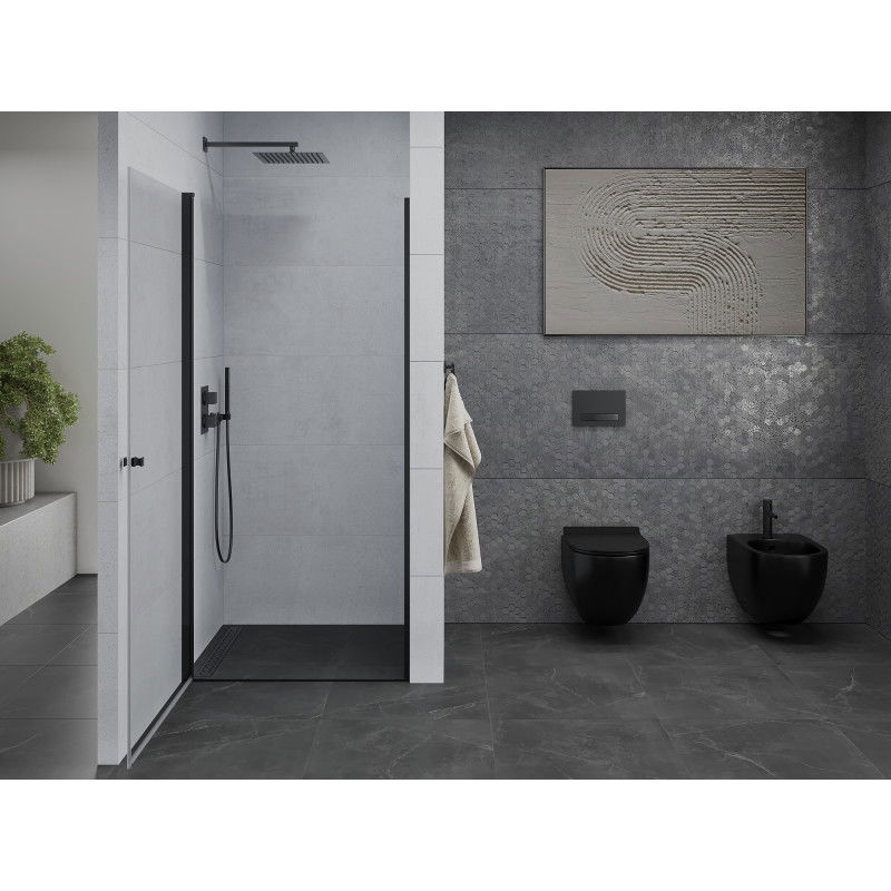 Mexen Pretoria shower door, hinged, 90 cm, transparent, black - 852-090-000-70-00