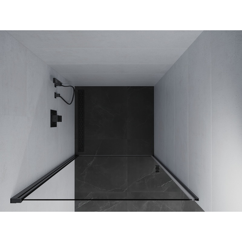 Mexen Pretoria drzwi prysznicowe uchylne 90 cm, transparent, czarne - 852-090-000-70-00