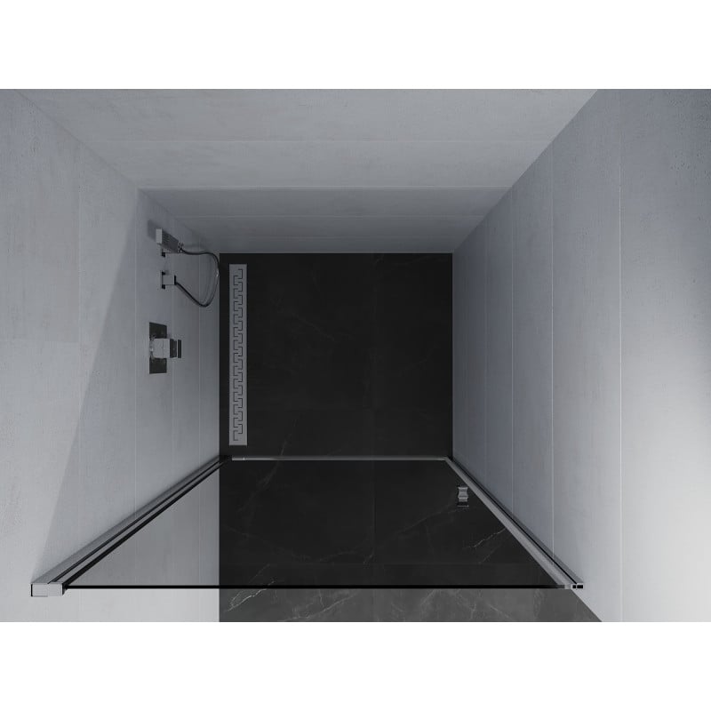 Mexen Pretoria 70 cm Hinged Shower Door, Graphite, Chrome - 852-070-000-01-40