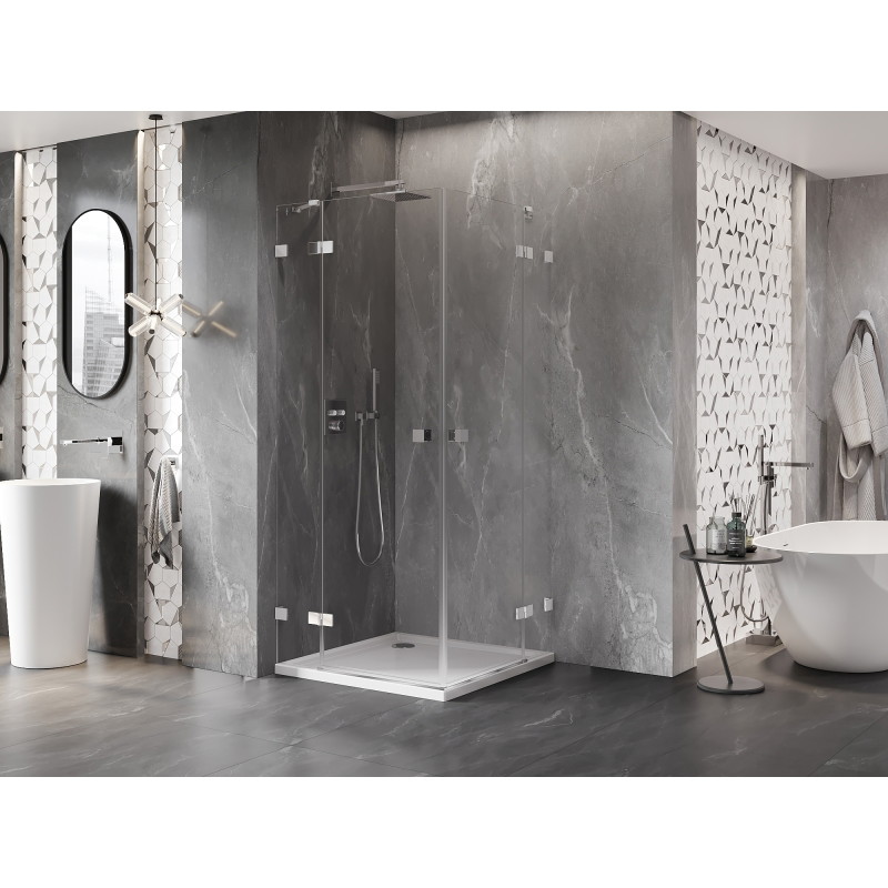 Mexen Lunar Duo hinged dušikabiin 120 x 120 cm, läbipaistev, kroom - 834-120L-120P-01-00