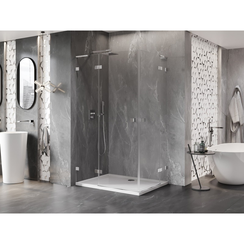 Mexen Lunar L Duo kabina prysznicowa uchylna lewa 110 x 85 cm, transparent, chrom - 834L-110L-085P-01-00