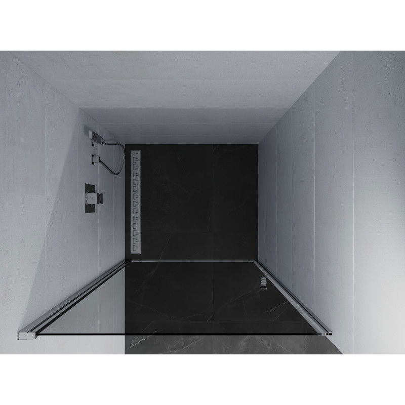 Mexen Pretoria opklappbar Duschdier 90 cm, Grafit, Chrom - 852-090-000-01-40