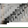 Mexen Roma douchecabine met draaideur 90 x 90 cm, transparant, zwart + Flat douchebak, wit - 854-090-090-70-00-4010B