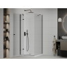 Mexen Roma pivot shower cabin 90 x 90 cm, transparent, black + Flat tray, white - 854-090-090-70-00-4010B