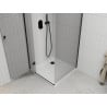 Mexen Roma cabine de douche pivotante 90 x 90 cm, transparente, noire + receveur plat, blanc - 854-090-090-70-00-4010B