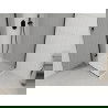 Mexen Roma douchecabine met draaideur 90 x 90 cm, transparant, zwart + Flat douchebak, wit - 854-090-090-70-00-4010B