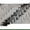 Mexen Roma douchecabine met draaideur 90 x 90 cm, transparant, zwart + Flat douchebak, wit - 854-090-090-70-00-4010B