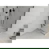 Mexen Roma douchecabine met draaideur 90 x 90 cm, transparant, zwart + Flat douchebak, wit - 854-090-090-70-00-4010B