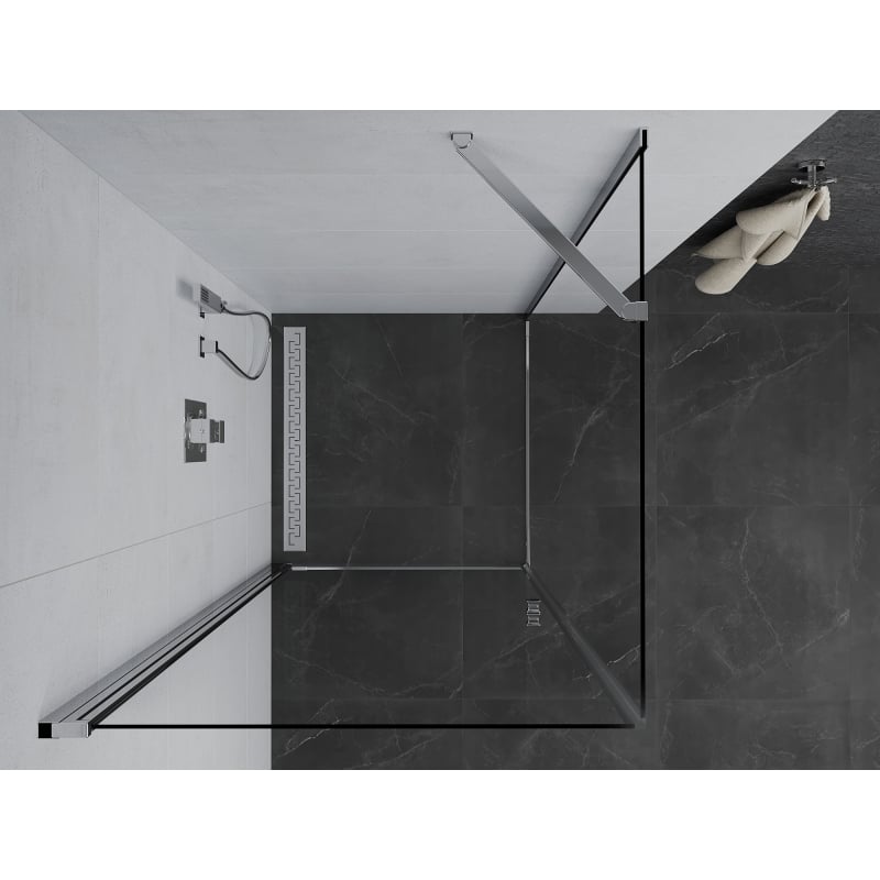 Mexen Pretoria avatav dušinurk 90 x 90 cm, läbipaistev, kroom - 852-090-090-01-00