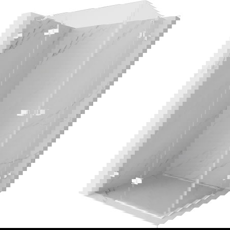 Mexen Lunar Διπλή καμπίνα ντους ανοιγόμενη αριστερή 95 x 70 cm, διαφανής, λευκή