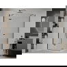 Mexen Roma Duschkabine schwenkbar 90 x 100 cm, transparent, schwarz + Duschwanne Flat, weiß - 854-090-100-70-00-4010B