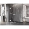 Mexen Lunar Duo pöörduksega dušinurk 105 x 105 cm, läbipaistev, valge - 834-105L-105P-20-00