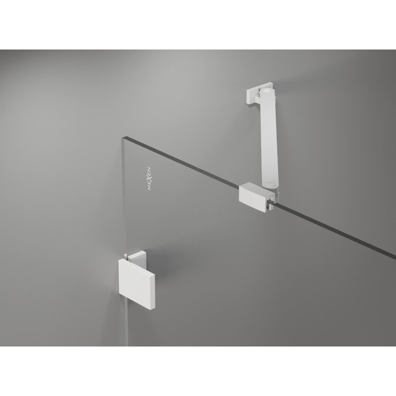 Mexen Lunar Duo tuš kabina z nihajnimi vrati levo 120 x 75 cm, prosojna, bela - 834-120L-075P-20-00