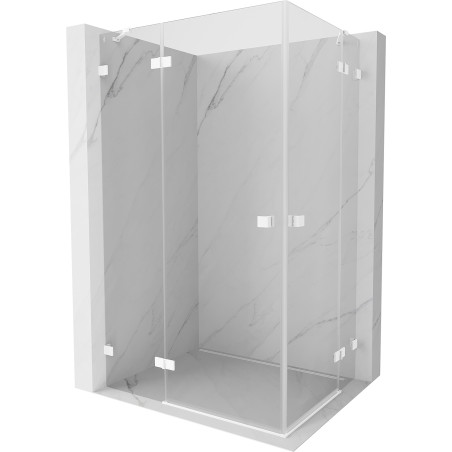 Mexen Lunar Duo levo krilna pršni kabina 120 x 115 cm, prozorna, bela - 834-120L-115P-20-00