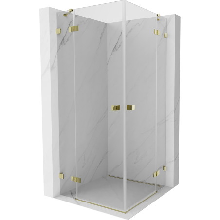 Mexen Lunar Duo dušinurk 80 x 80 cm, läbipaistev, kuldne - 834-080L-080P-50-00