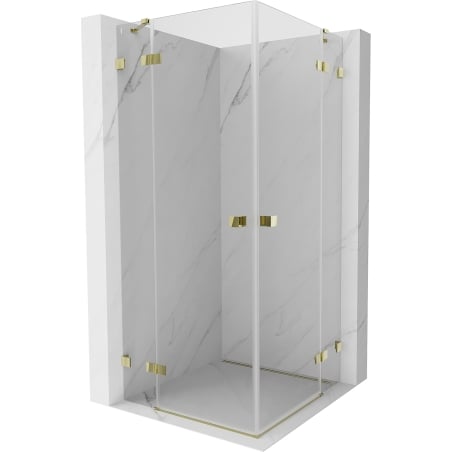 Mexen Lunar Duo cabine de douche pivotante 95 x 95 cm, transparent, or - 834-095L-095P-50-00