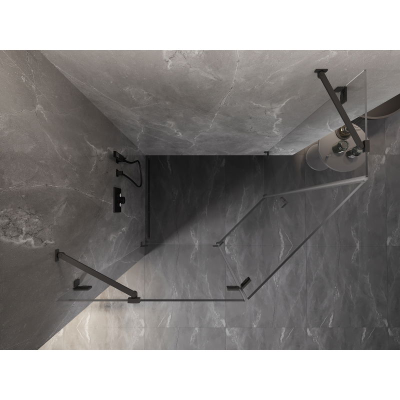 Mexen Lunar femkantig duschkabin svängbar vänster 100 x 90 cm, transparent, gun metal - 831-100L-090P-95-00-L