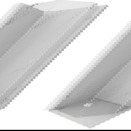 Mexen Lunar petkotna tuš kabina z nihajnimi vrati levo 90 x 80 cm, prozorna, brušeni nikelj - 831-090L-080P-97-00-L