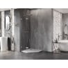 Mexen Lunar pentagonal shower enclosure with left hinged door 90 x 90 cm, transparent, brushed nickel - 831-090L-090P-97-00-L