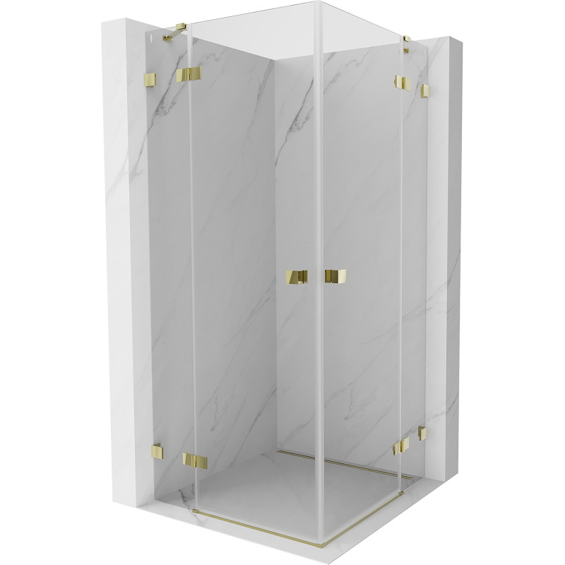 Mexen Lunar Duo kabina prysznicowa uchylna 105 x 105 cm, transparent, złota - 834-105L-105P-50-00