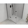 Mexen Roma hinged shower cabin 100 x 80 cm, transparent, black + Flat shower tray, white - 854-100-080-70-00-4010B