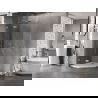 Mexen Lunar fünfeckige Duschkabine, links öffnend, 100 x 100 cm, transparent, gebürsteter Nickel - 831-100L-100P-97-00-L