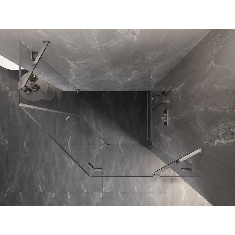 Mexen Lunar kabina prysznicowa pięciokątna uchylna prawa 90 x 80 cm, transparent, chrom - 831-090P-080L-01-00-P