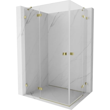 Mexen Lunar Duo cabine de douche pivotante 120 x 100 cm, transparent, or - 834-120L-100P-50-00
