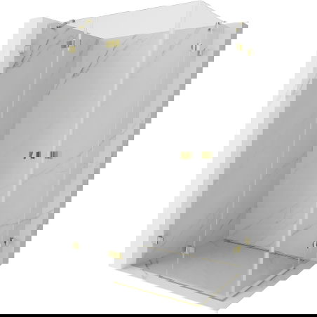 Mexen Lunar Duo scharnierende douchecabine 120 x 100 cm, transparant, goud - 834-120L-100P-50-00