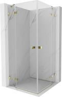 Mexen Lunar Dvokrilna tuš kabina 120 x 120 cm, prozirna, zlatna - 834-120L-120P-50-00