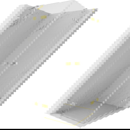 Mexen Lunar Duo 80 x 80 cm Duschkabinnenduer transparent, gebuerstet Gold - 834-080L-080P-55-00