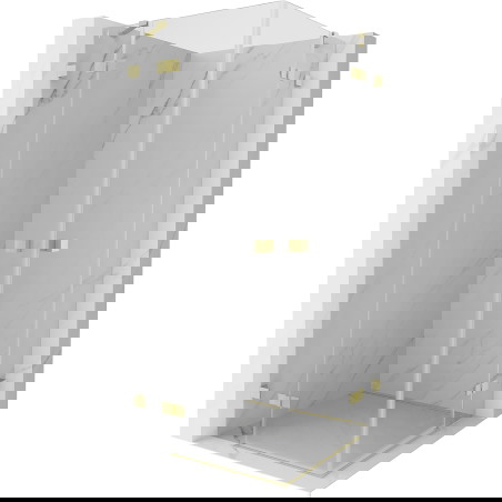 Mexen Lunar Duo kabina za prhanje 80 x 80 cm, prozorna, zlat mat - 834-080L-080P-55-00