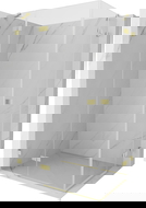 Mexen Lunar Duo cabina de ducha abatible izquierda 85 x 70 cm, transparente, oro cepillado - 834-085L-070P-55-00