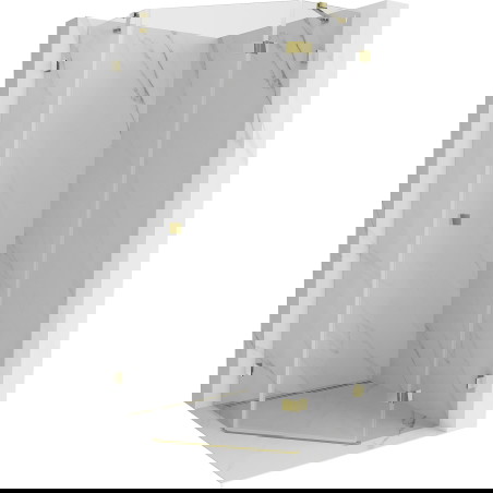 Mexen Lunar petokotna prha kabina z desnimi vrati 80 x 80 cm, prozorna, zlata - 831-080P-080L-50-00-P