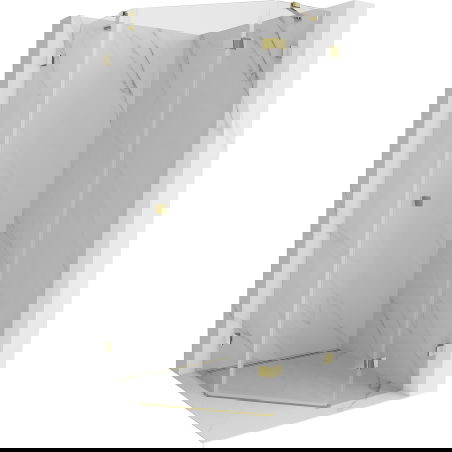 Mexen Lunar viisikulmainen kääntyvä oikeanpuoleinen suihkukaappi 80 x 80 cm, läpinäkyvä, kultainen - 831-080P-080L-50-00-P