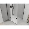 Mexen Roma 100 x 120 cm Swing Shower Enclosure, Transparent, Black + Flat Tray, White - 854-100-120-70-00-4010B