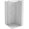 Mexen Lunar viienurkse parempoolse hingedega dušinurk 90 x 90 cm, läbipaistev, kuldne - 831-090P-090L-50-00-P